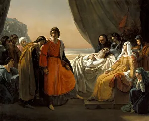 The Death of Saint Louis, c. 1817. Artist: Scheffer, Ary (1795-1858) The Death of Saint Louis, c. 1817. Artist: Scheffer, Ary (1795-1858)