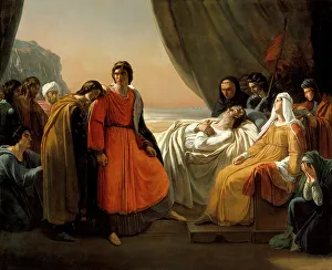 Saint Louis Prints: The Death of Saint Louis, c1817. Creator: Ary Scheffer