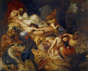 Death of Sardanapalus (Studiy). Artist: Delacroix, Eugene (1798-1863) Death of Sardanapalus (Studiy). Artist: Delacroix, Eugene (1798-1863)