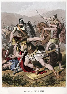 Israelite Prints: Death of Saul and his armour bearer in battle with the Philistines