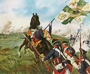 Knotel Richard Prints: The death of Schwerin at Prague, 6 May 1757, (1936). Creator: Unknown