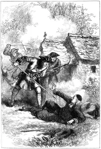 Jesuit Prints: Death of Sebastien Rale, French Jesuit missionary in America, 1724 (c1880)