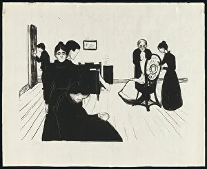 Relative Prints: Death in the Sickroom, 1896. Creator: Edvard Munch