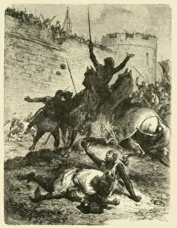 Midi Pyrenees Collection: Death of Simon De Montfort, (1218), 1890. Creator: Unknown