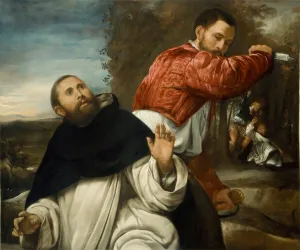 Slaughter Collection: The Death of St. Peter Martyr, 1530 / 35. Creator: Giovanni Girolamo Savoldo