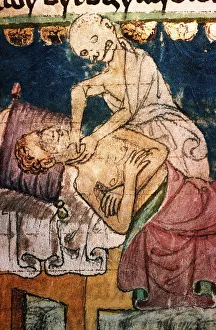 Plague Prints: Death Strangling a Victim of the Plague