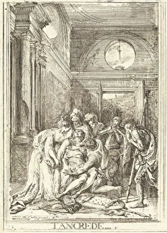 Gabriel Jacques De Saint Aubin Prints: The Death of Tancred [left], 1760. Creator: Gabriel de Saint-Aubin