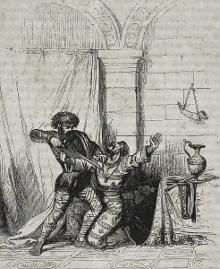 Criminal Prints: Death of Theudis, (d 548), King of the Visigoths in Hispania (531-548) in June 548