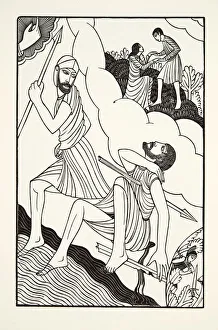 Trojan Prints: The Death of Troilus, 1927, (wood engraving)