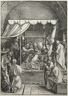 Early 16th Century Prints: The Death of the Virgin, 1510. Creator: Albrecht Dürer (German, 1471-1528)
