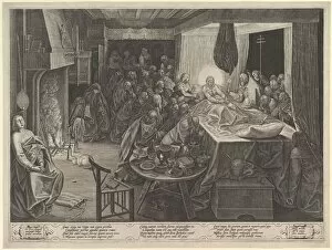 Netherlandish Collection: The Death of the Virgin, 1574. Creator: Philip Galle