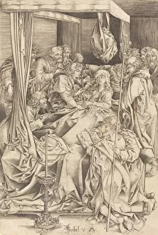 Images Dated 16th July 2021: The Death of the Virgin, c. 1480 / 1490. Creator: Israhel van Meckenem