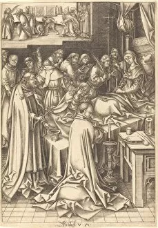 Hans Holbein Der And Xc4 Gallery: The Death of the Virgin, c. 1490 / 1500. Creator: Israhel van Meckenem