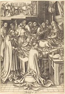 Last Rites Prints: The Death of the Virgin, c. 1490 / 1500. Creator: Israhel van Meckenem