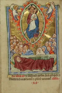 Illumination Painting Prints: The Death of the Virgin; Illustrated Vita Christi