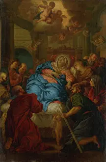 Dormition Prints: Death of the Virgin Mary, 1620-1630. Creator: Giovanni Antonio Merli