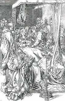 Sale Prints: The Death of the Virgin - painted by Martin Schoon, 1850. Creator: Unknown