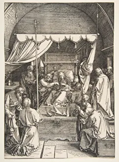 Last Rites Prints: The Death of the Virgin, from the The Life of the Virgin, 1510. Creator: Albrecht Durer