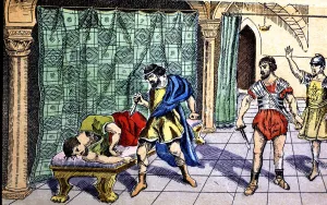 Death of the Visigothic king Ataulf by the same Goths in Barcelona in 415, drawing 1900 Death of the Visigothic king Ataulf by the same Goths in Barcelona in 415, drawing 1900