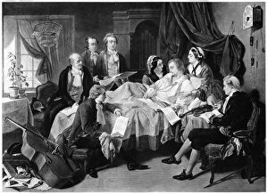 Images Dated 2nd February 2006: The Deathbed of Mozart, 1791 (late 19th century)