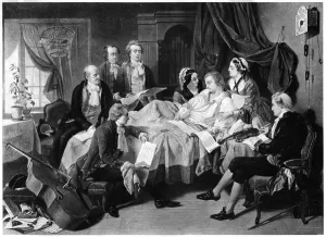 Images Dated 2nd February 2006: The Deathbed of Mozart, 1791 (late 19th century)