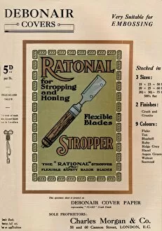 Raithby Lawrence And Gallery: Debonair Covers - Ratonal Stropper Razor Blades, 1909. Creator: Unknown