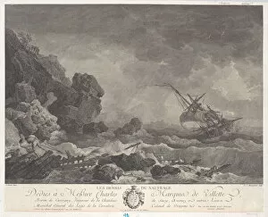 Wave Collection: The Debris of the Shipwreck, ca. 1756-88. Creator: Louis Joseph Masquelier