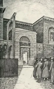 Scaffolding Prints: The Debtors Door, Newgate Prison, London, in 1821, (1938)