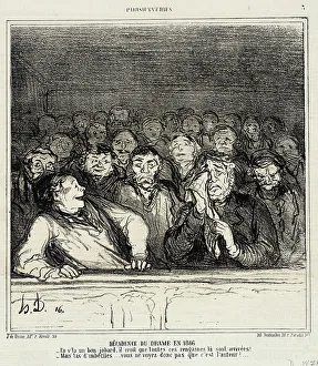 Handkerchief Prints: Décadence du drame en 1866, 1866. Creator: Honore Daumier