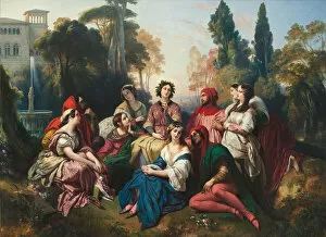 Decameron Gallery: The Decameron, 1837. Artist: Winterhalter, Franz Xavier (1805-1873)