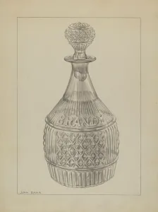 Brandy Prints: Decanter, c. 1937. Creator: John Dana