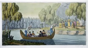 Ferrario Prints: Deception of Captain Wallis by Queen Oberea Artist: G Bramati
