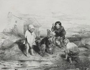 Alexandre Gabriel Decamps French Prints: The Deciding Throw. Creator: Alexandre-Gabriel Decamps (French, 1803-1860)