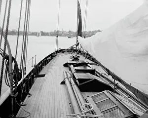 Yacht Race Prints: Deck of Galatea, between 1880 and 1899. Creator: Unknown