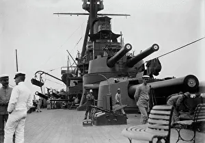 Dreadnought Prints: Deck on MINAS GERAES, between c1910 and c1915. Creator: Bain News Service