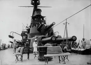 Dreadnought Prints: Deck scene - MINAS GERAES, between c1910 and c1915. Creator: Bain News Service