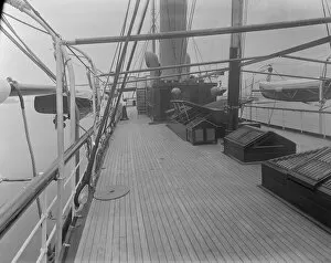 Rail Gallery: Top deck on steam yacht Venetia, 1920. Creator: Kirk & Sons of Cowes