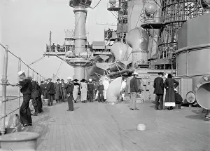 Dreadnought Prints: On deck of USS Arkansas, between c1910 and c1915. Creator: Bain News Service