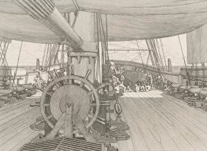 Christoffer Wilhelm Eckersberg Gallery: Deck of a Warship, ca. 1833. Creator: CW Eckersberg