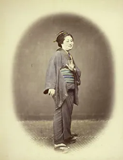 Vignette Prints: Declining the Honour, 1866-1867. Creator: Felice Beato