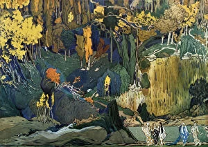 Images Dated 24th August 2005: Decor for Debussys ballet L Apres-midi d un faune (The Afternoon of a Faun), 1912