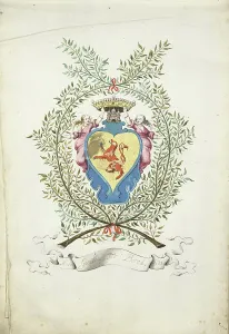 Heart Shape Prints: Decorated coat of arms of the Ter Borch family, 1660. Creator: Gesina ter Borch
