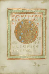 Initial Prints: Decorated Incipit Page; Benedictional, about 1030-1040. Creator: Unknown