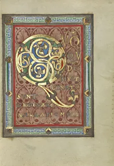 Recto Prints: Decorated Incipit Page; Gospel Book, about 1120-1140. Creator: Unknown