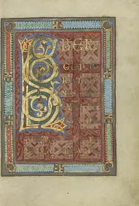 Initial Prints: Decorated Incipit Page; Gospel Book, about 1120-1140. Creator: Unknown