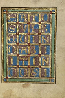 Psalter Prints: Decorated Incipit Page; Psalter, about 1240-1250. Creator: Unknown