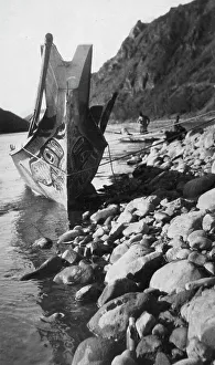 Pebble Prints: Decorated Indian boat, between c1900 and 1923. Creator: Unknown