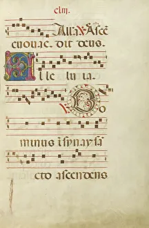 Hymn Prints: Decorated Initial A: Decorated Initial D; Gradual, about 1460-1480. Creator: Unknown
