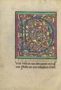 Psalter Prints: Decorated Initial D; Psalter, about 1240-1250. Creator: Unknown