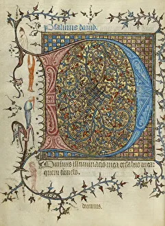Initial Prints: Decorated Initial D; Psalter; Ornamented Initial D, about 1390. Creator: Unknown